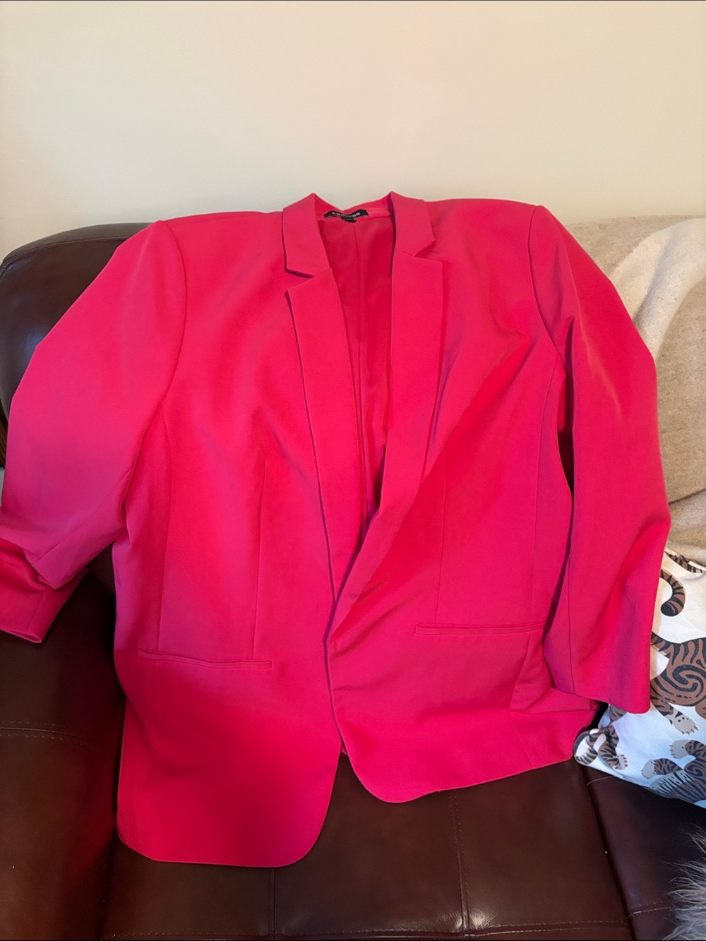 EXPRESS Women's Hot Pink Blazer Jacket - Classic Tailored Style XL